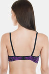 Sona Padded Non Wired 3/4th Coverage Sag Lift Bra - Purple Printed — thumbnail 2